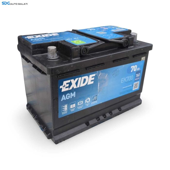 Baterie Acumulator Auto 70AH 760A Start Stop AGM EXIDE EK700 Volkswagen Audi Seat Skoda Ford Opel Toyota BMW Mercedes Renault Peugeot Dacia [LS1352]