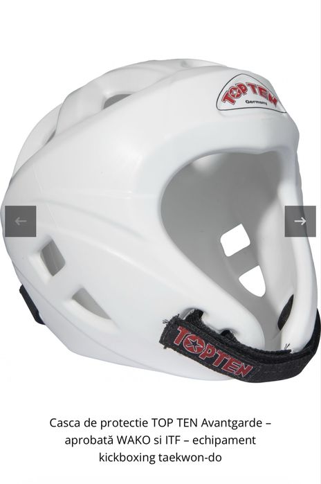 Casca “Avantgarde”, aprobata WAKO - TopTen, alb, M
