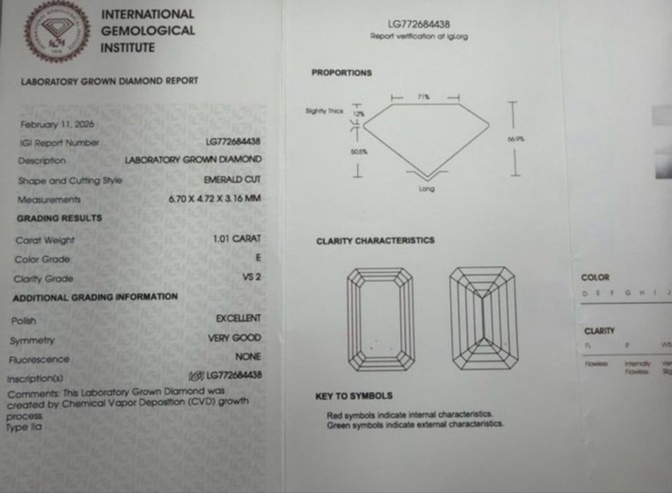 Inel de logodna cu diamant - aur 14 k si certificat IGI