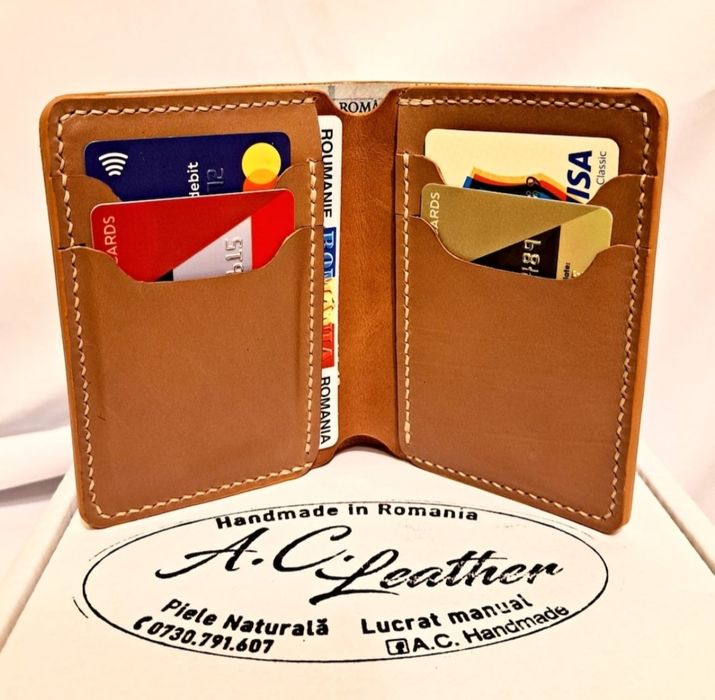 Portofel Piele Naturala Lucrat Manual