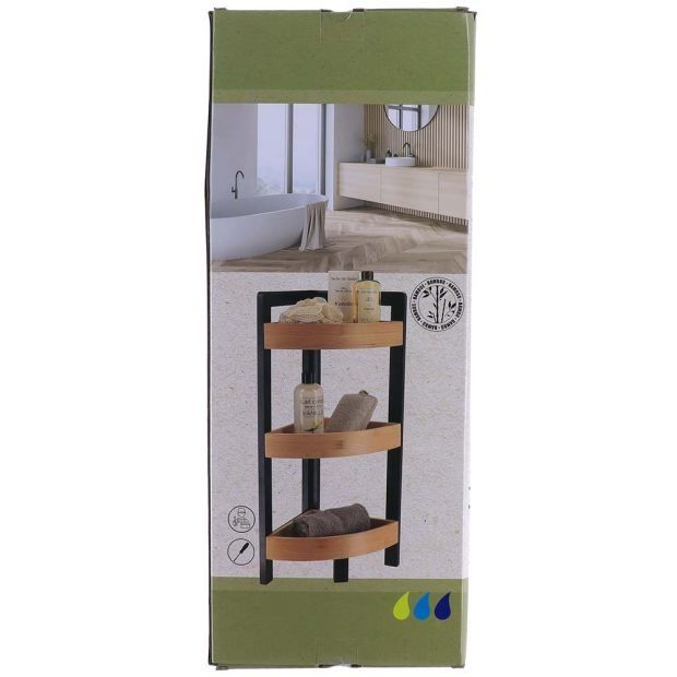 Бамбукова ъглова етажерка за баня