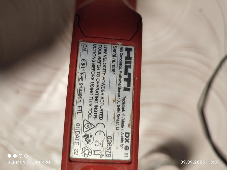 Pistol cuie beton DX 6 ,cu capse