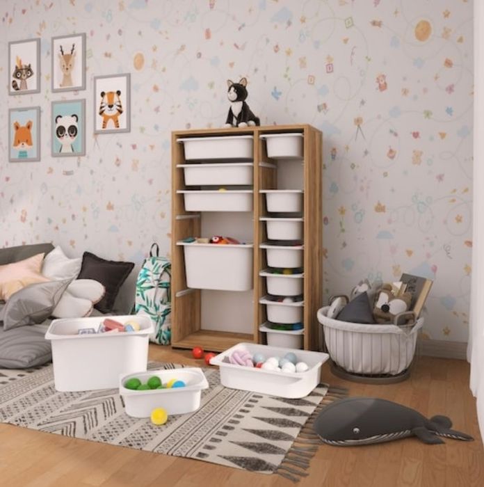 Етажерка за играчки, Шкаф за съхранение с 14кошници. Промо!