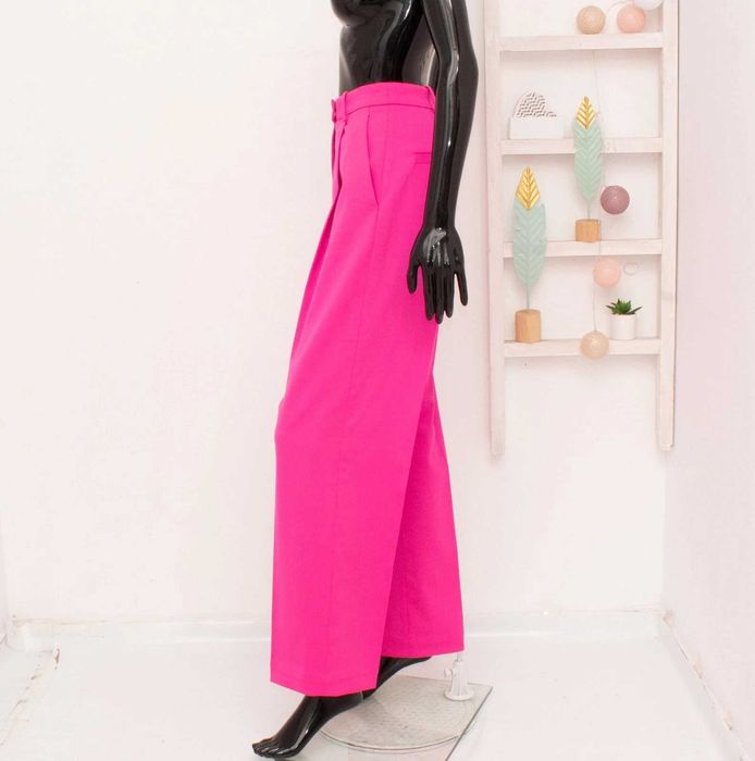 & Other Stories оригинален дамски панталон цикламен вълнен широк 40