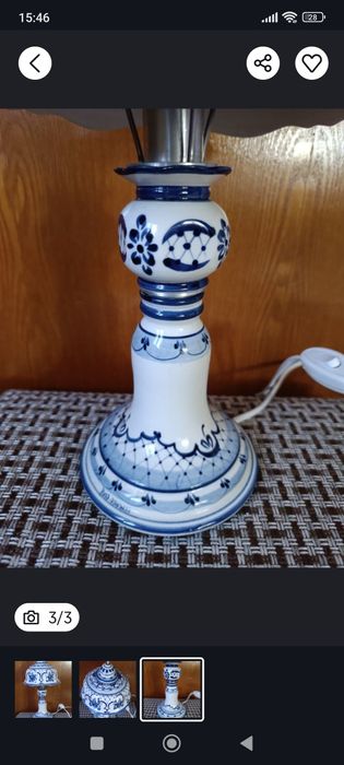 Гжель, настольная лампа, советского периода