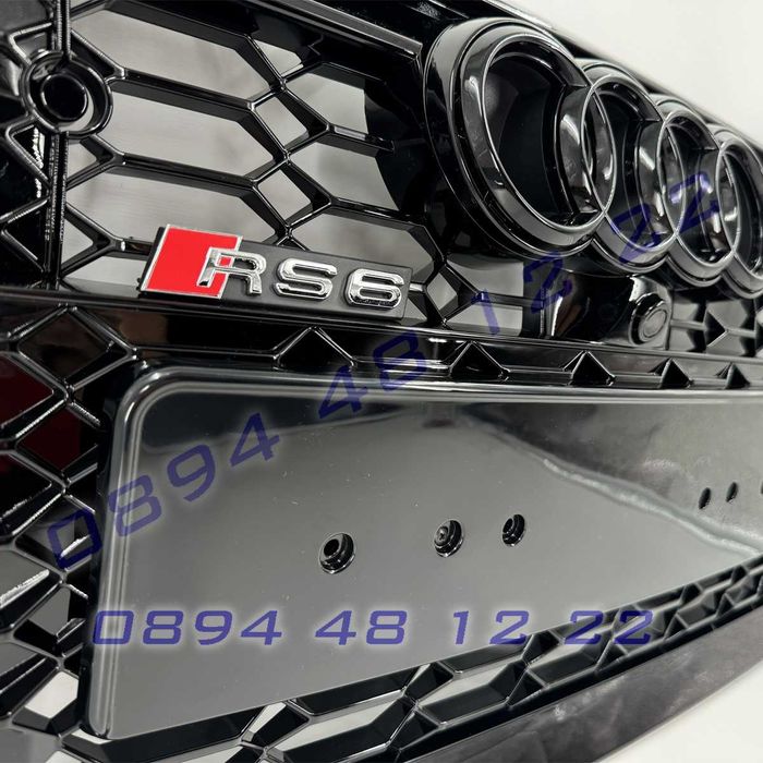 Предна RS решетка Audi A6 C8 RS6 19-23 ACC черна грил ауди а6 ц8 броня