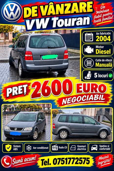 Volkswagen Touran 2004 diesel, 2.803 € — imagine 1