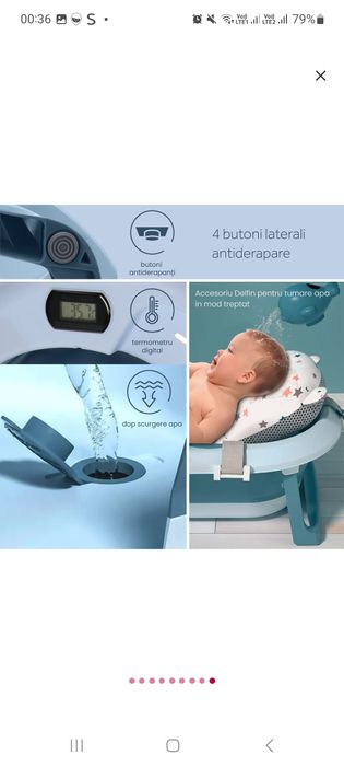 Cadita bebelusi pliabila cu pernuta UniqViBE,