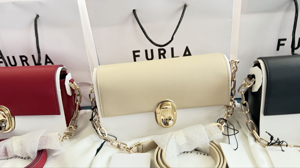 FURLA ECLISSE crossbody в три цвята. 100% оригинал със сериен номер,етикети, подаръчна торбичка, прахова торбичка,care instructions, всичко от до