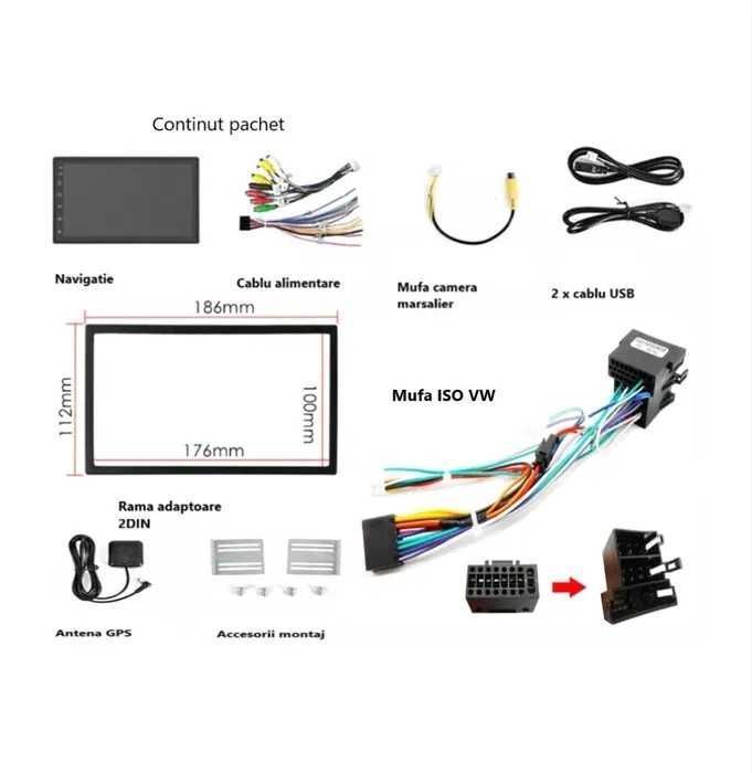 Navigatie GPS Android 2DIN - Wifi, Bluetooth, USB, 7" CARPLAY 1-8GB