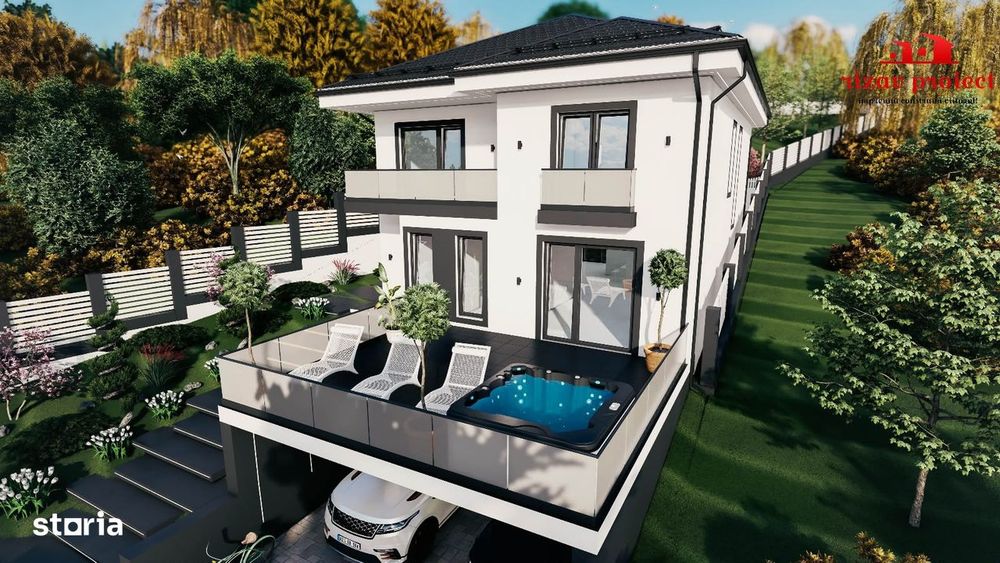 Casa la Rosu Demisol+Parter+Etaj,Teren 10 Ari zona Sud
