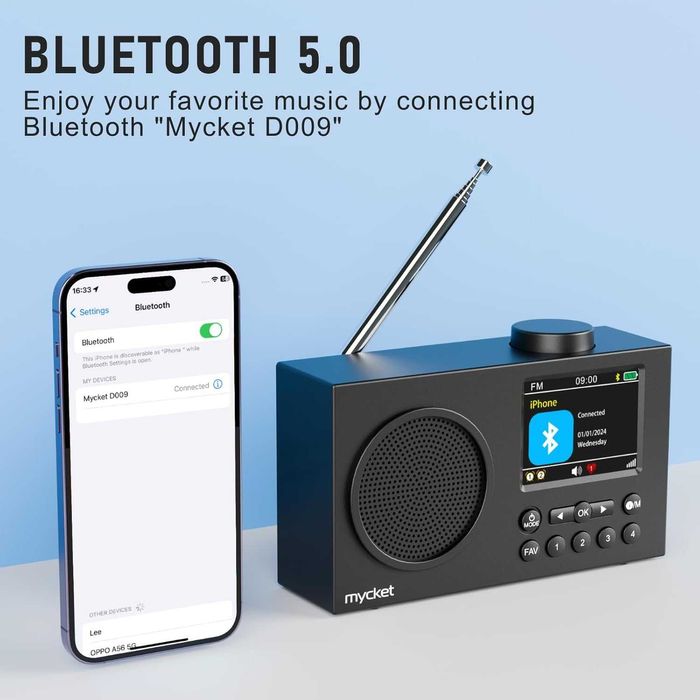 Преносимо DAB радио с Bluetooth,  Mycket
