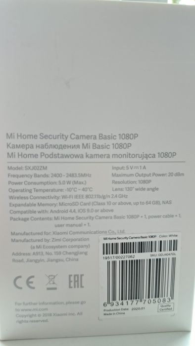 Camera Mi  Home Xiaomi 1080P