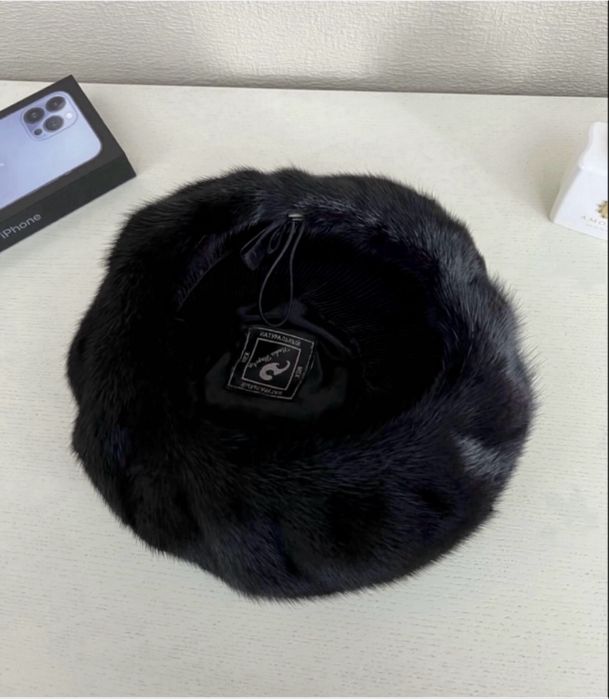 Норковый берет французский стиль