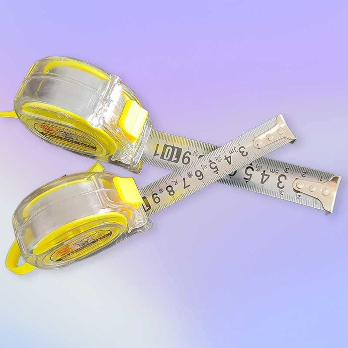 Професионална стоманена ролетка, 10 м – прозрачна, удароустойчива