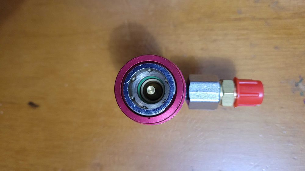 Вентиль адаптер  муфта R134A быстроразъемный высокий