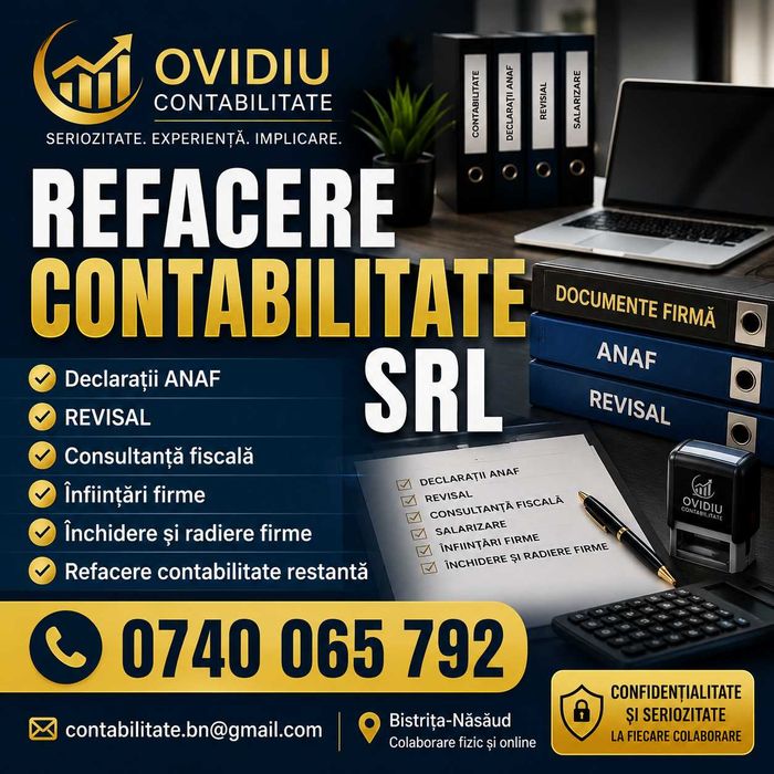 Refacere contabilitate SRL | Declarații ANAF | REVISAL