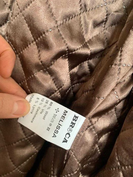 Palton Melissa Braca 60% lână, bej-rozaliu