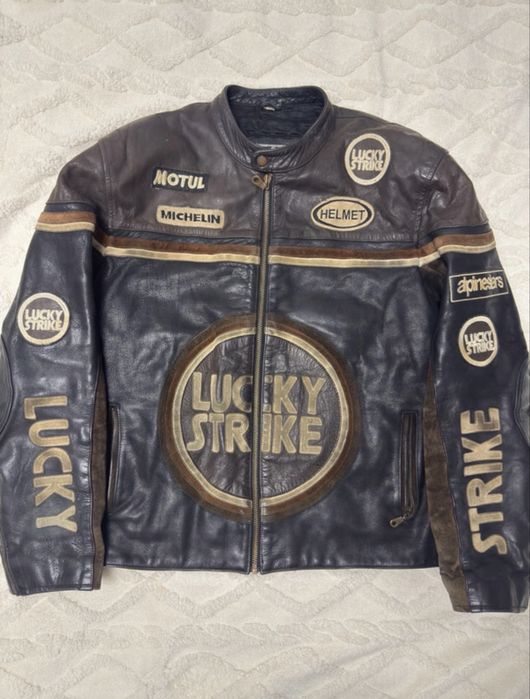 Geaca Biker Lucky Strike Racing XXL piele naturala groasa