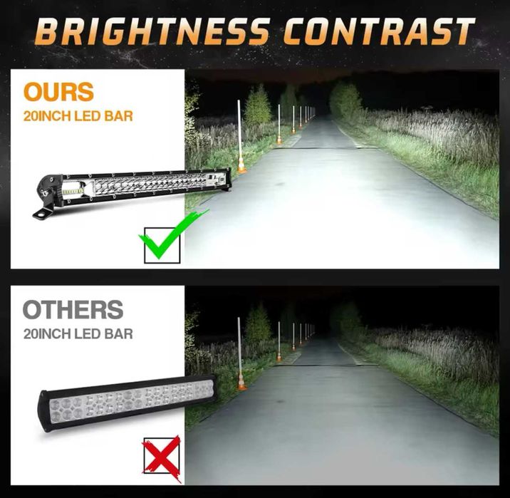 НОВ МОДЕЛ 100 cm 360W 12D ULTRASLIM LED BAR в комплект с окабеляване