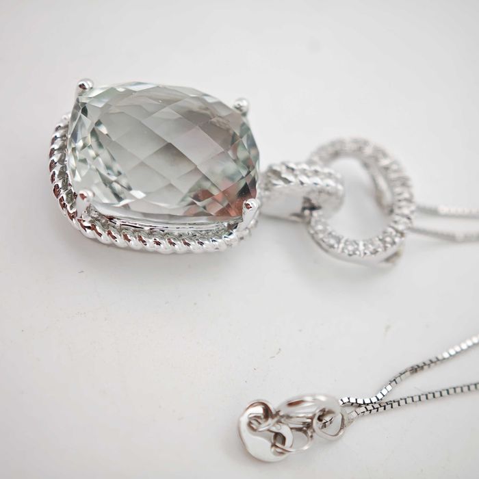 Colier aur 14k cu Diamante si Amethyst 10.10ct oferta Black Friday!