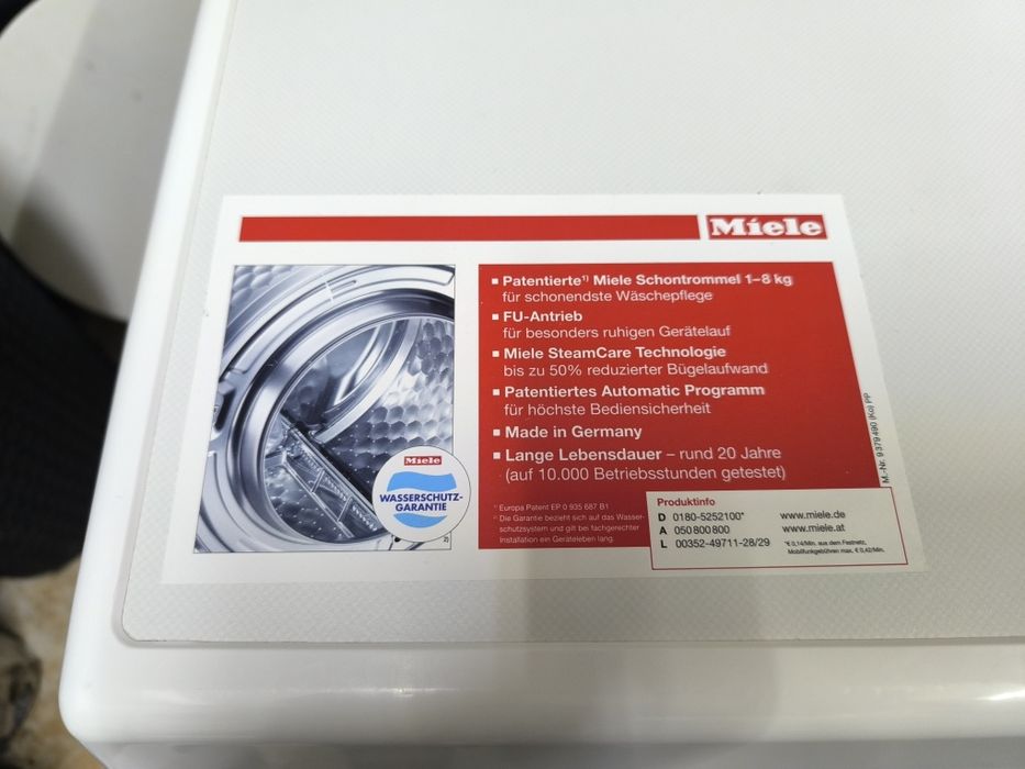 Пералня Miele W 5877 WPS - 8кг. 1600об. Лимитирана серия с пара .
