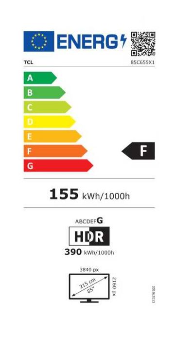 Телевизор TCL QLED 85C655, 85" (214 см)