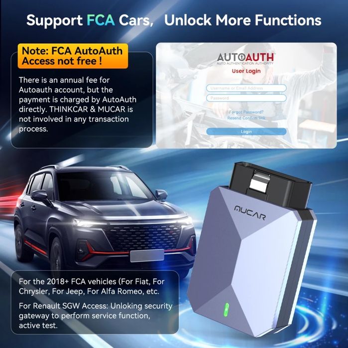 Diagnoză profesională Tester Mucar BT200 Max,15+ funcții de resetare