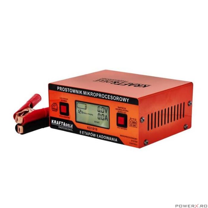 Redresor auto digital cu microprocesor, 10A, 6-24V, Kraft
