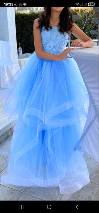 Официална дълга детска рокля - шита по поръчка