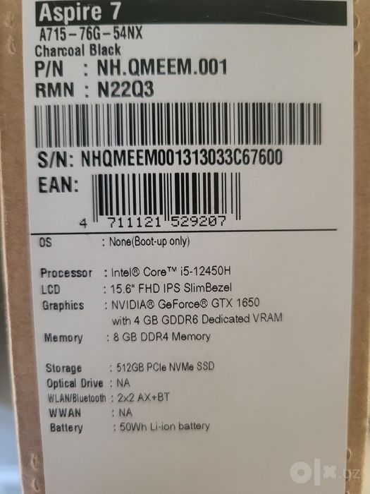 Nautbuk acer aspire 7 black