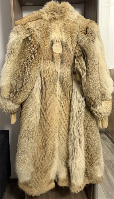 Blană naturală de lup siberian, vintage