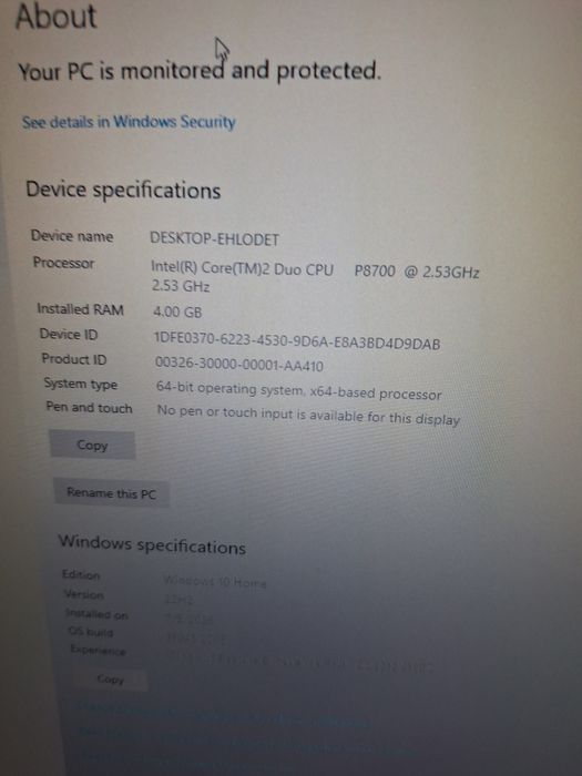 Laptop Hp Elitebook  Intel  dual core perfect functional