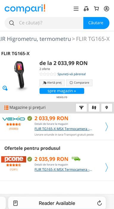 Flir TG165-X Camera termica portabila cu ecran 2.4", OCAZIE