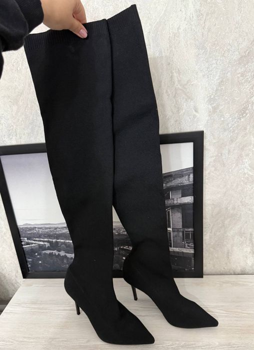 Тканевые ботфорты mango