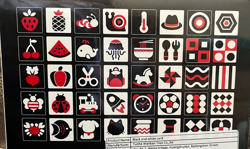 Карти Монтесори за визуална стимулация 0-3 месеца