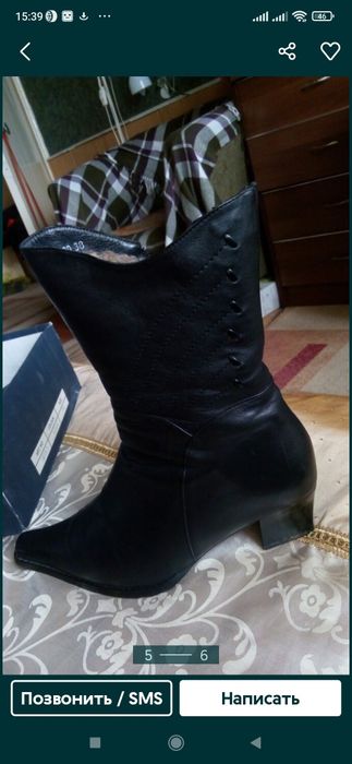Продам сапожки кожаные