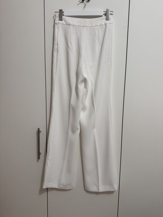 Compleu / set / costum / co ord Zara pantaloni wide leg top crop M