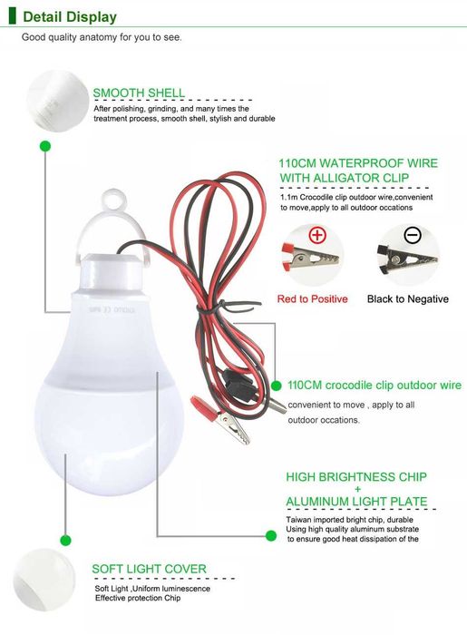 Подвесной светильник для рыбалки и кемпинга 12V - 18Вт