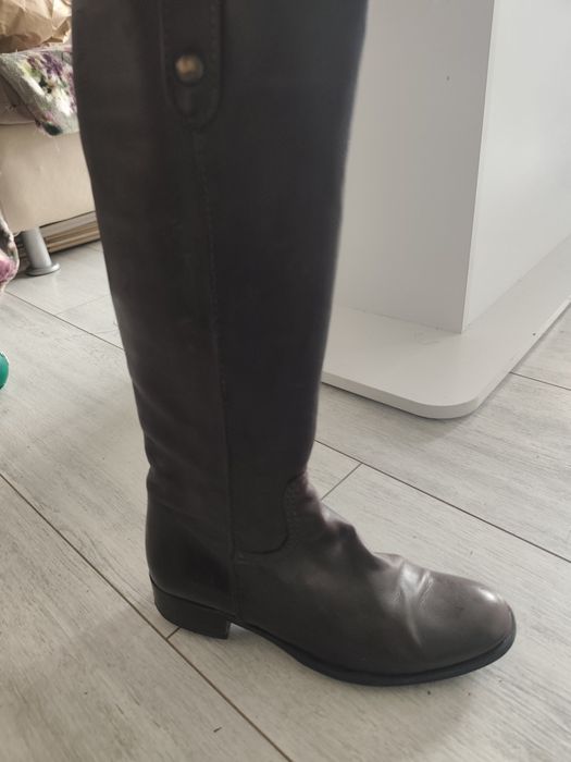 Естествена кожа дамски ботуши три броя