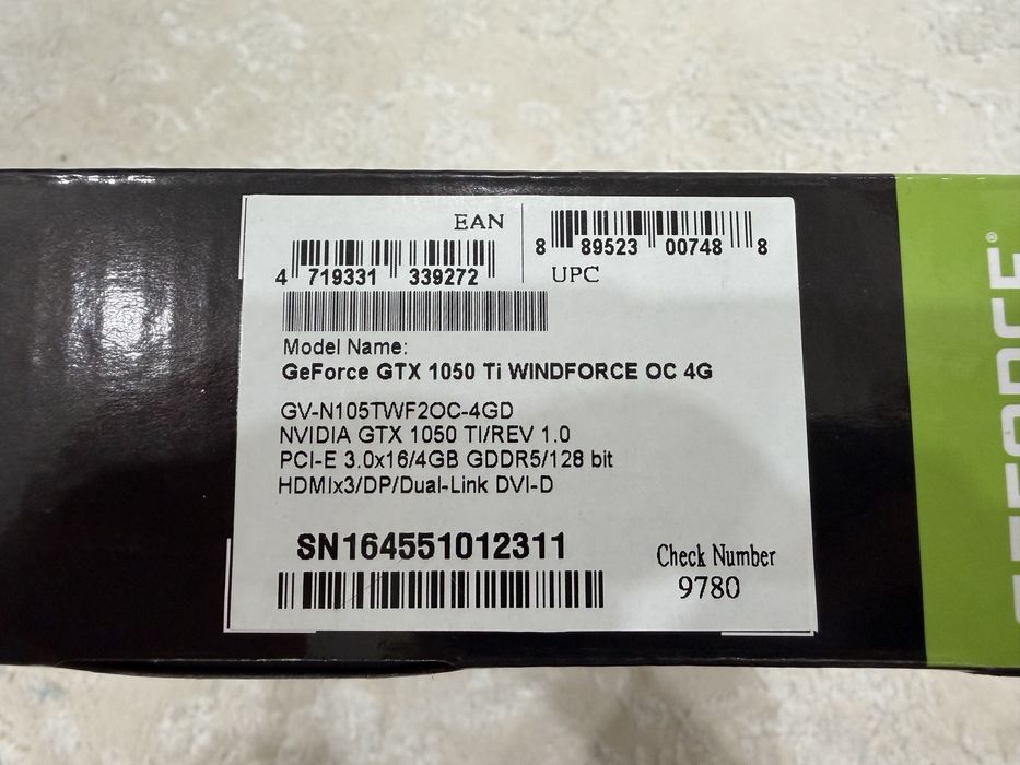 Видеокарта Gigabyte geforce gtx 1050 ti