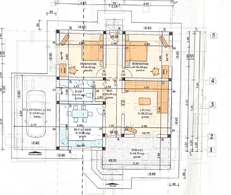 Casa parter cu garaj, 110mp utili si  teren 590 mp – Vorovesti, Iasi