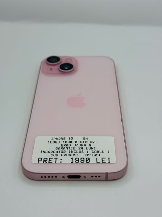Iphone 15 Roz 128GB 100% Garantie Rate BuyBack - zonemag.ro