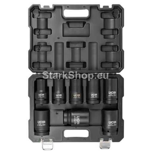 Комплект Дълбоки Ударни Вложки 12-стенни 1″ (22 – 41 мм) 8 части JCB