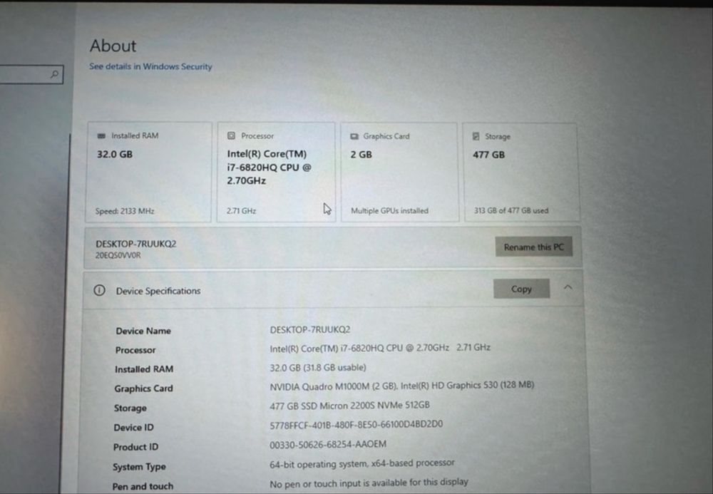 Laptop ThinkPad  P50- Lenovo