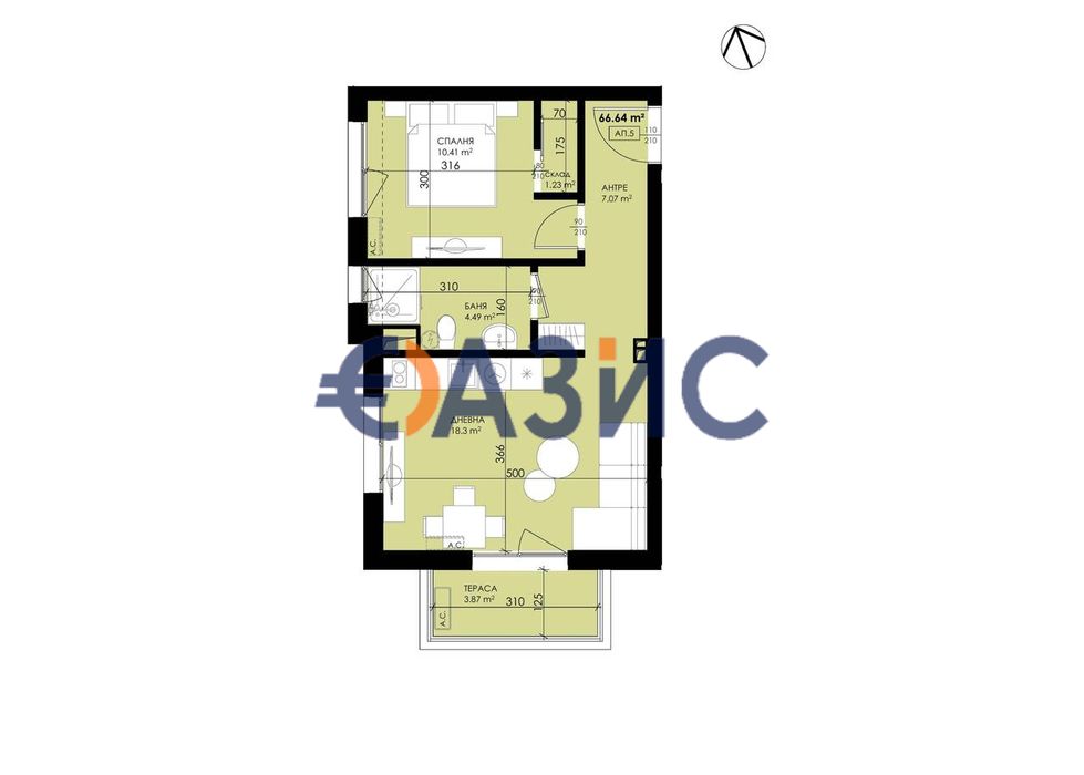 Продава се Двустаен апартамент в Созопол - 67 кв.м за 685 €/кв.м - Снимка #2
