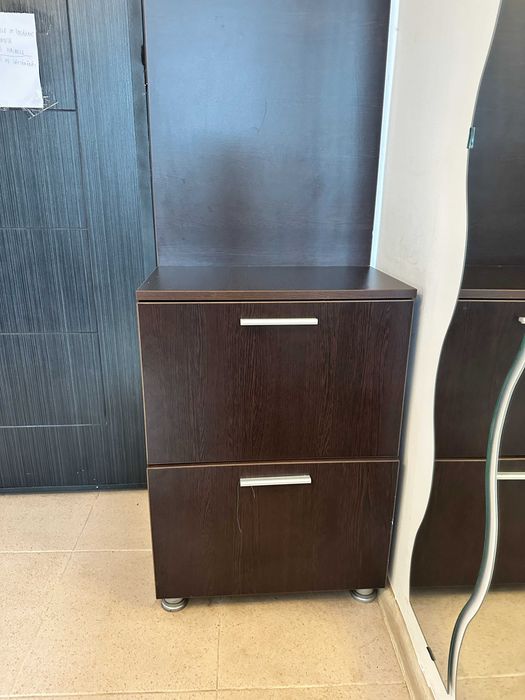 Mobila hol: cuier cu pantofar si 2 rafturi incaltaminte, 200x54x34 cm