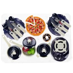 Set ustensile bucatarie, jucarie farfurii si tacamuri,,34x24x5 cm