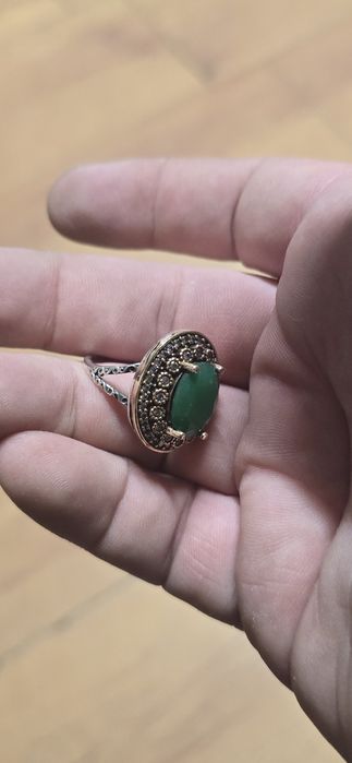 Inel din argint smarald