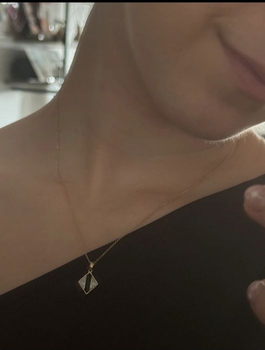 Colier aur cu diamante naturale!